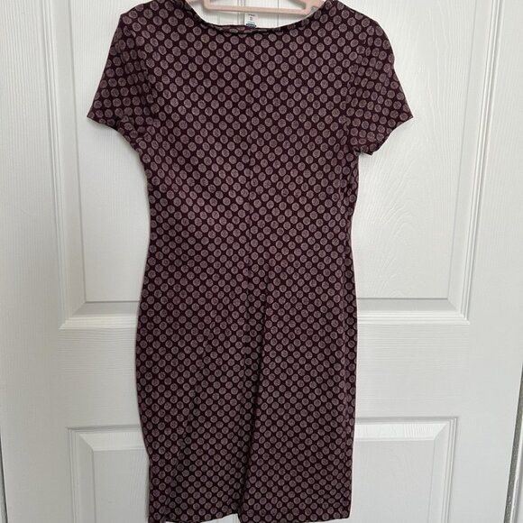 Old Navy Dress Women’s Round Neck Short Sleeve Pull-Over Knit Sheath Purple XS - Picture 4 of 9